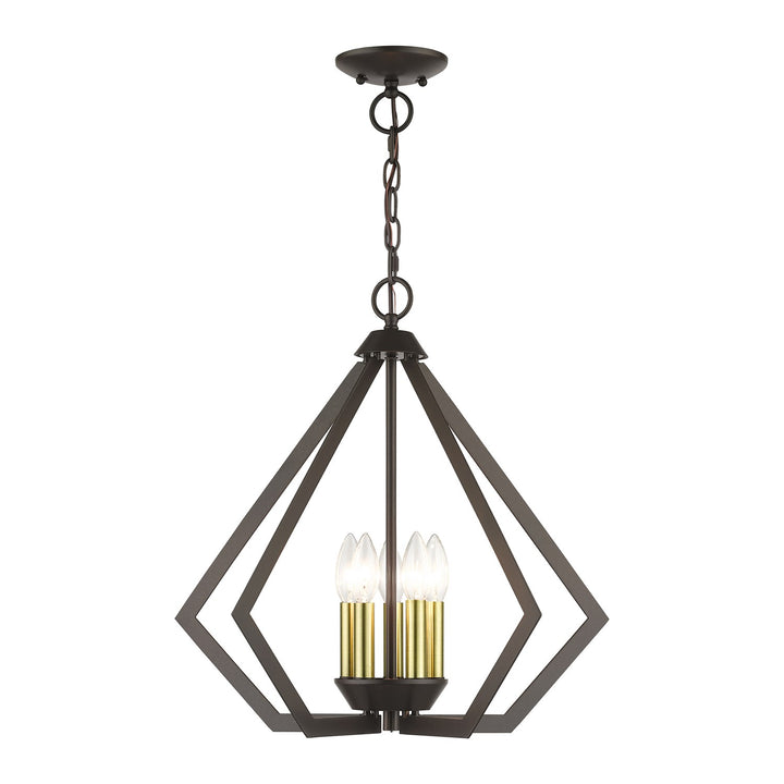 5 Light English Bronze Chandelier With Antique Brass Finish Accents by Livex Lighting
