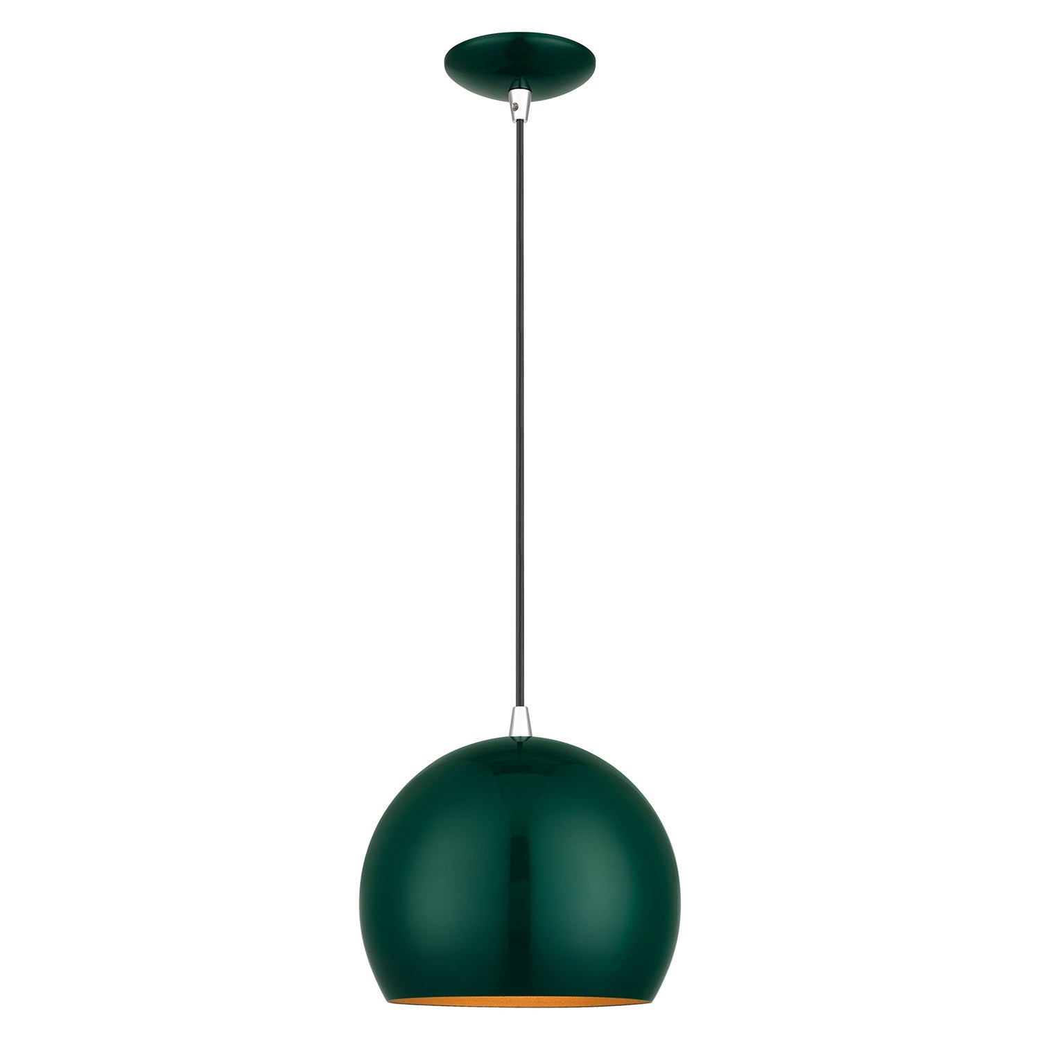 1 Light Shiny Hunter Green Globe Pendant by Livex Lighting