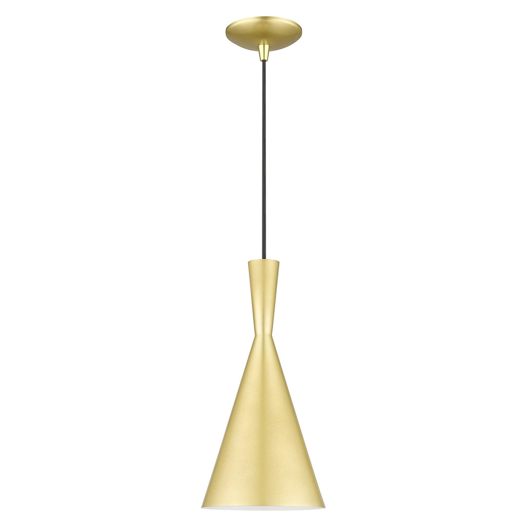 1 Light Soft Gold Pendant With Polished Brass Finish Accents by Livex Lighting