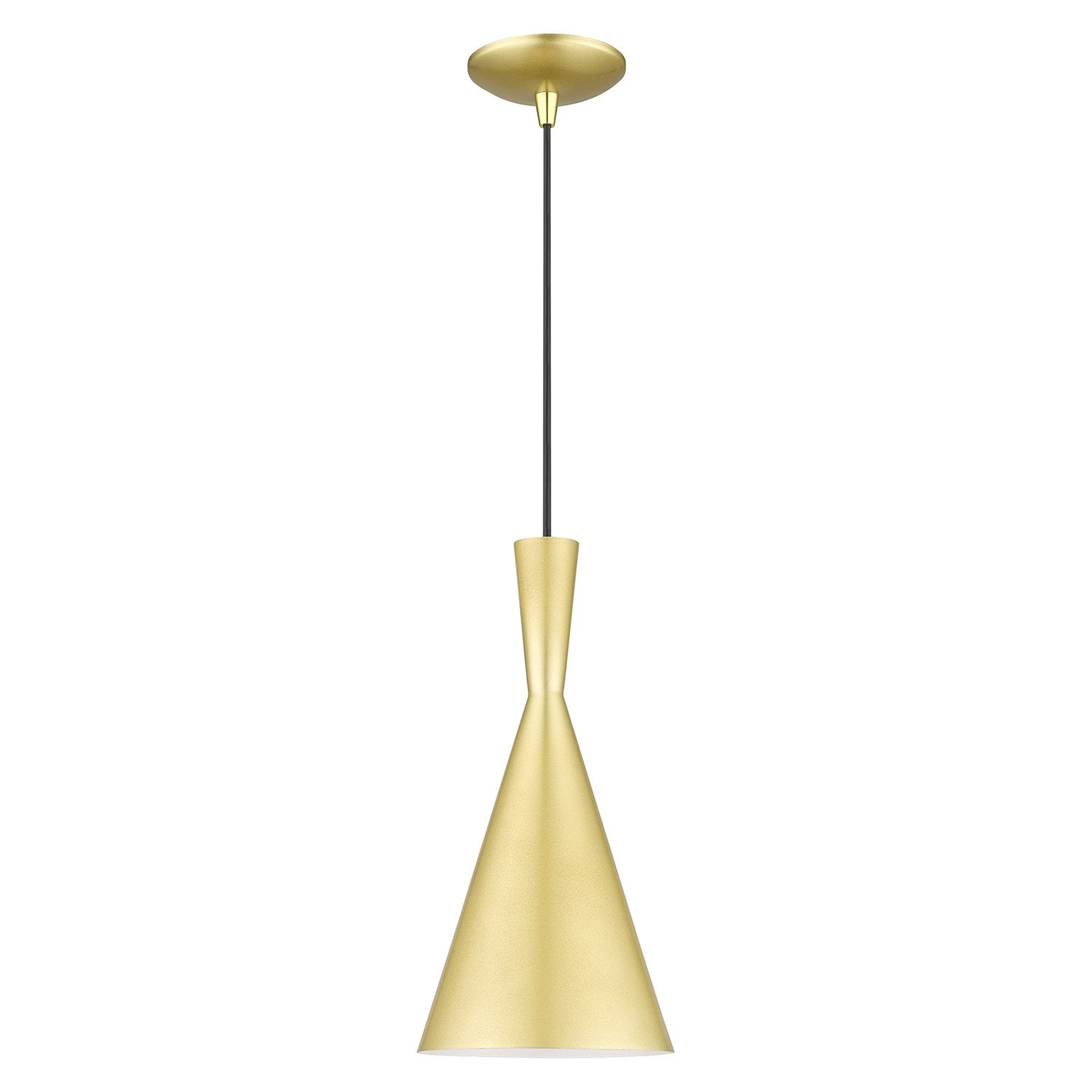 1 Light Soft Gold Pendant With Polished Brass Finish Accents by Livex Lighting