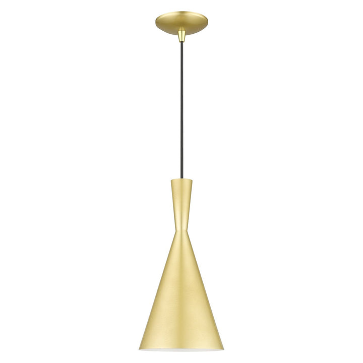 1 Light Soft Gold Pendant With Polished Brass Finish Accents by Livex Lighting