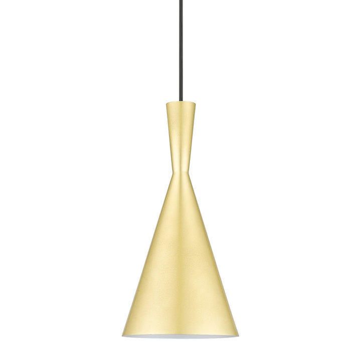 1 Light Soft Gold Pendant With Polished Brass Finish Accents
