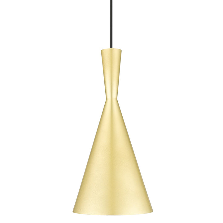 1 Light Soft Gold Pendant With Polished Brass Finish Accents