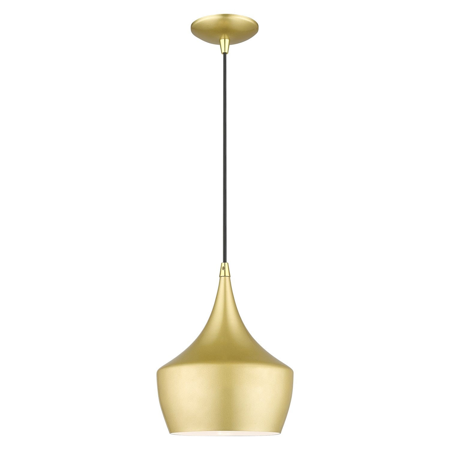 1 Light Soft Gold Pendant With Polished Brass Finish Accents by Livex Lighting