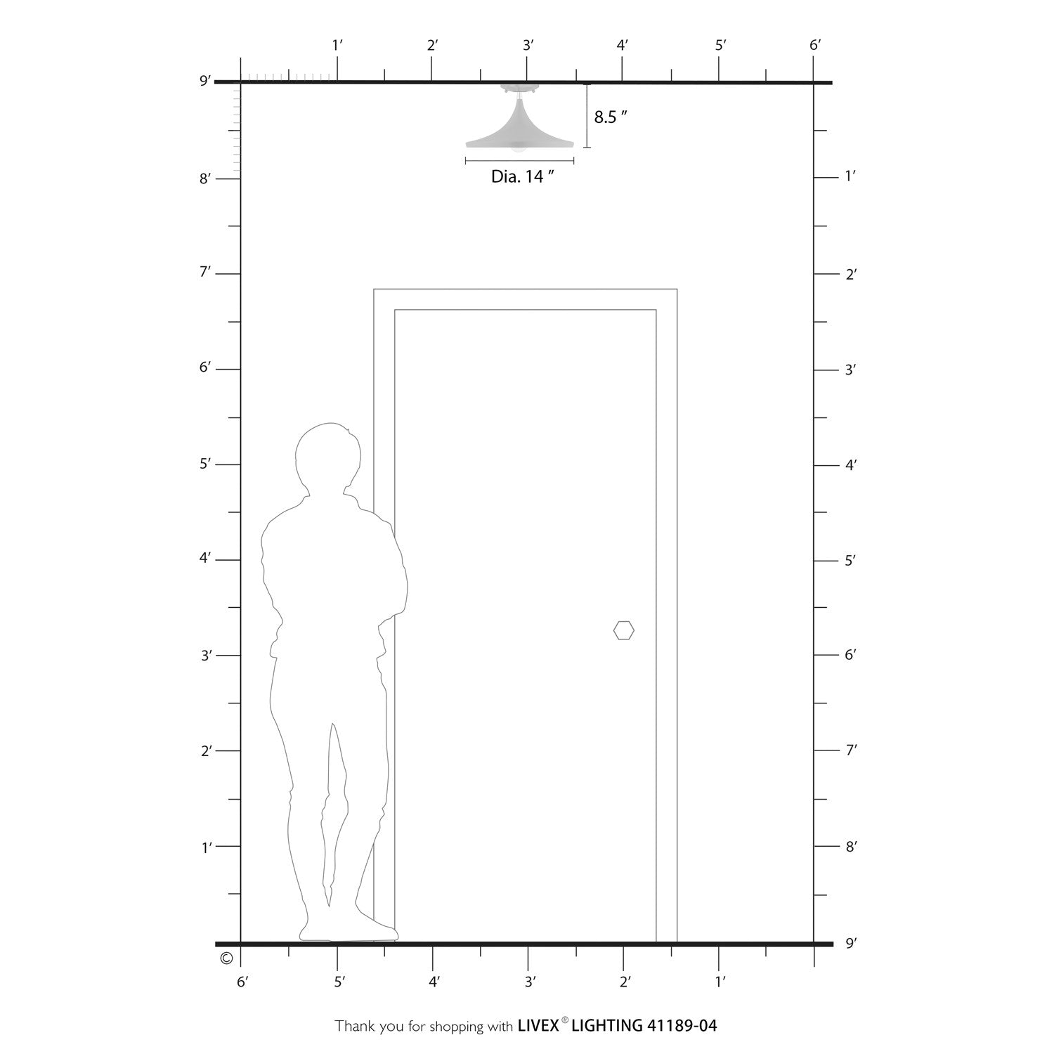 1 Light Black Semi-Flush With Brushed Nickel Finish Accents