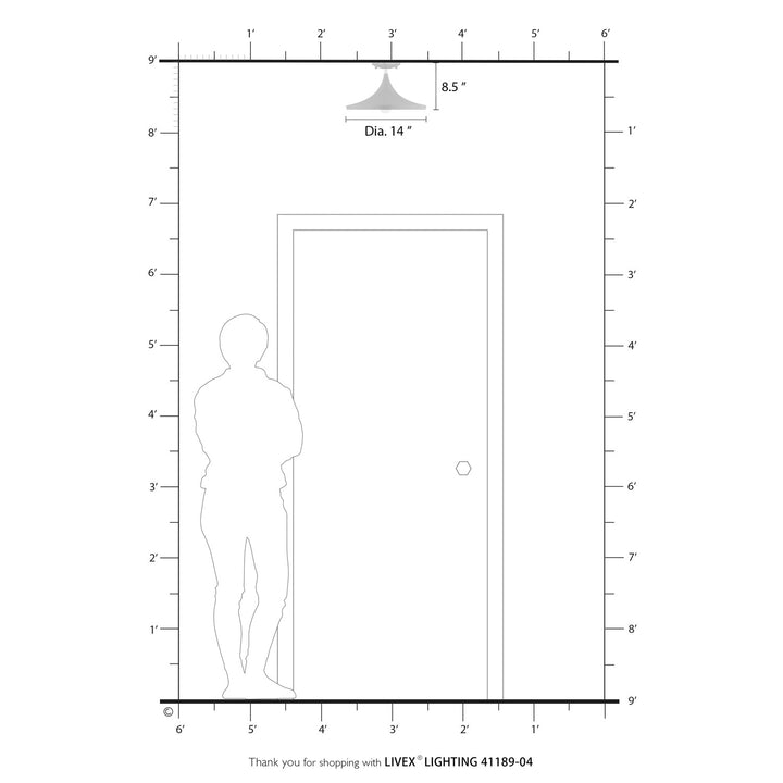 1 Light Black Semi-Flush With Brushed Nickel Finish Accents