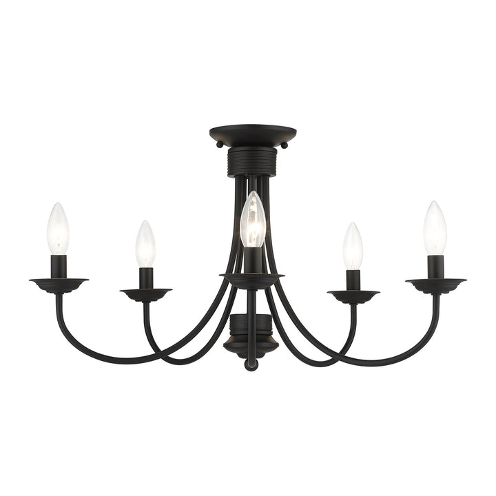 5 Light Black Large Semi-Flush by Livex Lighting