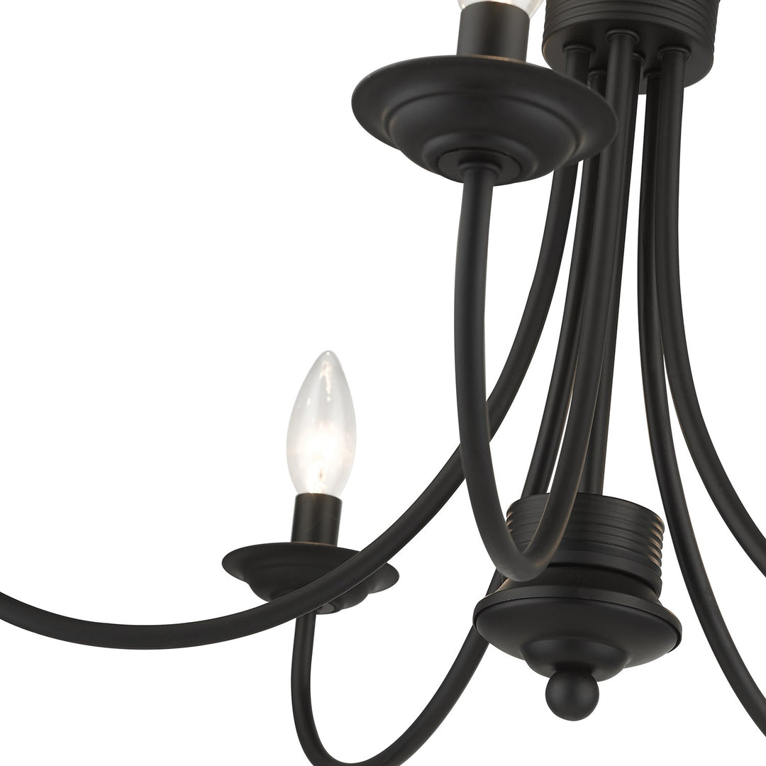 5 Light Black Large Semi-Flush