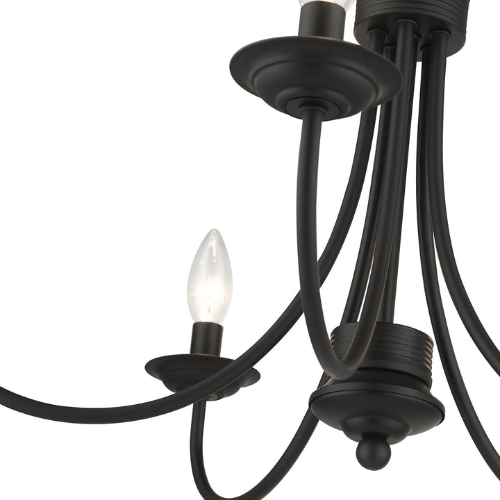 5 Light Black Large Semi-Flush