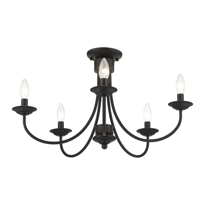 5 Light Black Large Semi-Flush