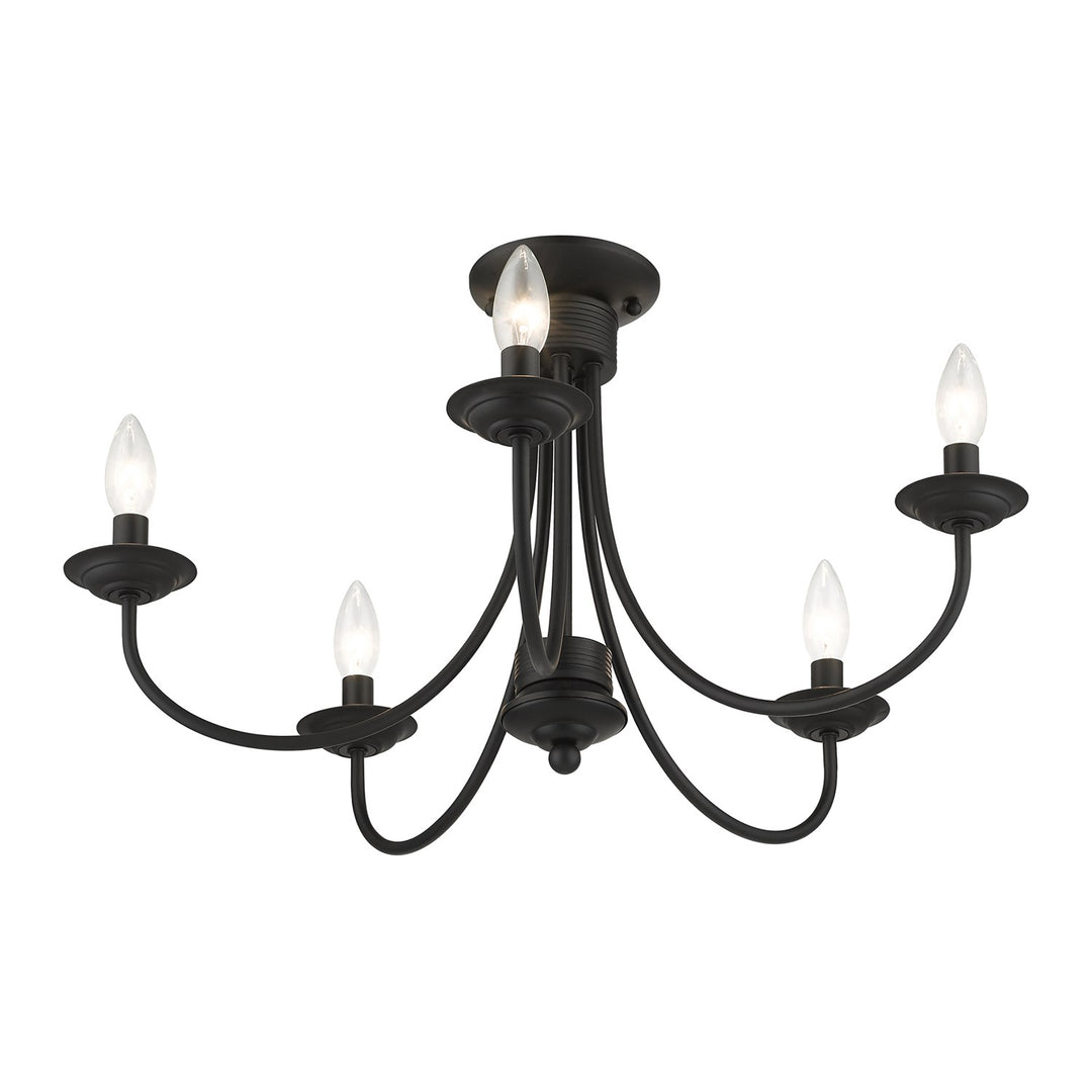 5 Light Black Large Semi-Flush