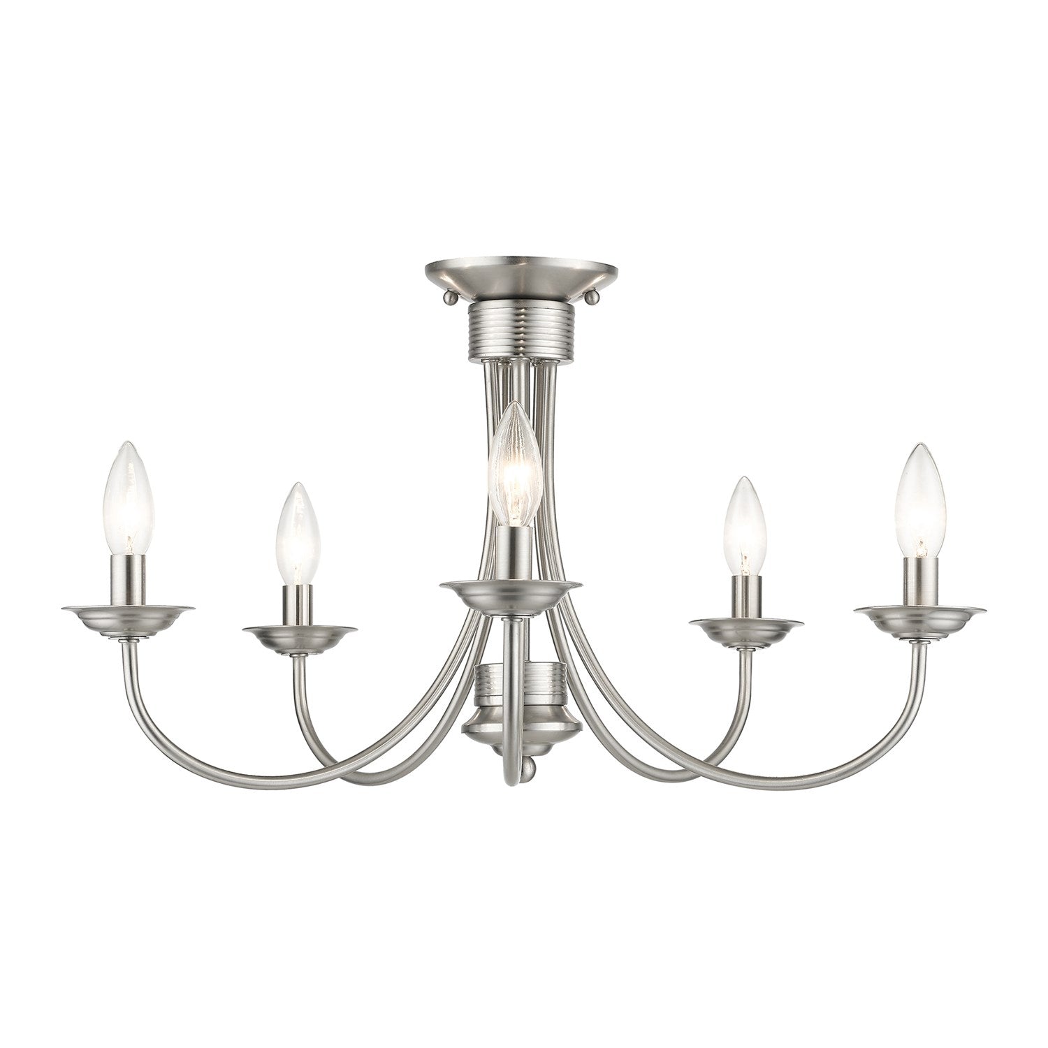 5 Light Brushed Nickel Large Semi-Flush by Livex Lighting