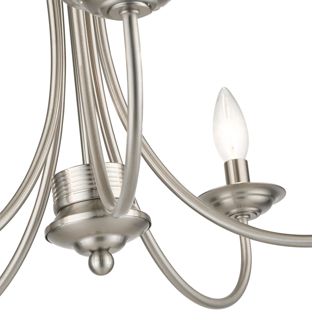 5 Light Brushed Nickel Large Semi-Flush