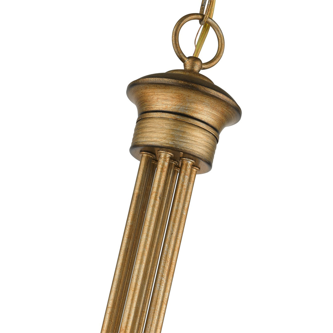 5 Light Antique Gold Leaf Chandelier