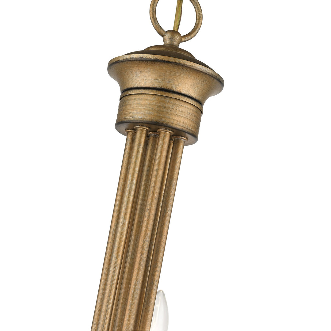 9 Light Antique Gold Leaf Large 2-Tier Chandelier