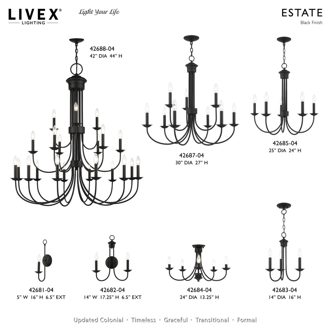 21 Light Black Extra Large Chandelier