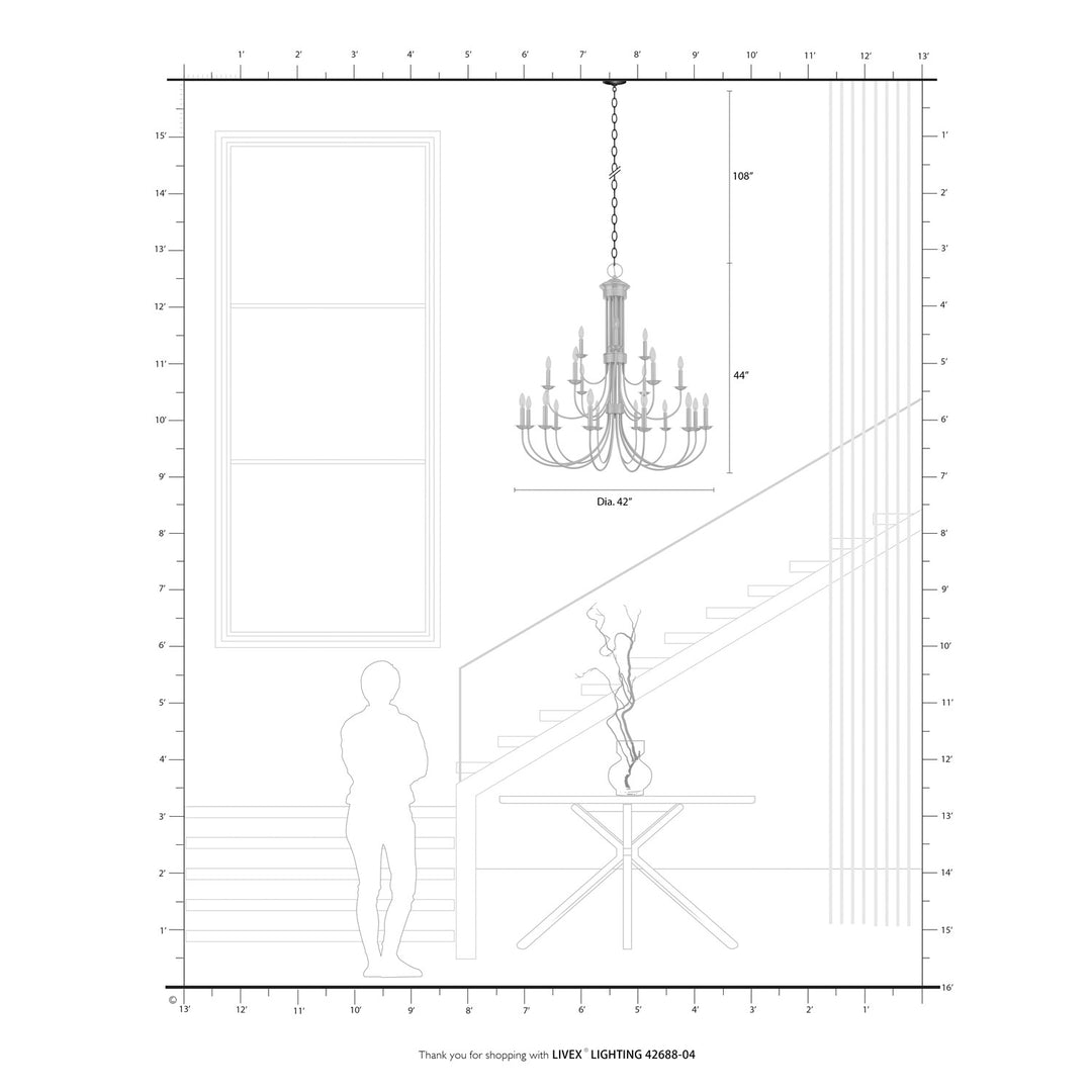 21 Light Black Extra Large Chandelier