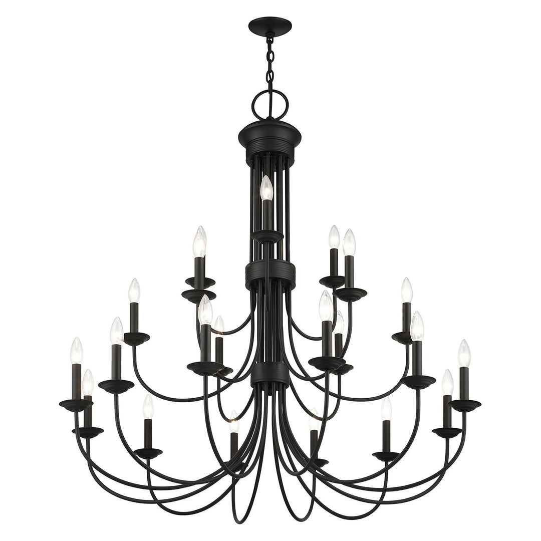 21 Light Black Extra Large Chandelier