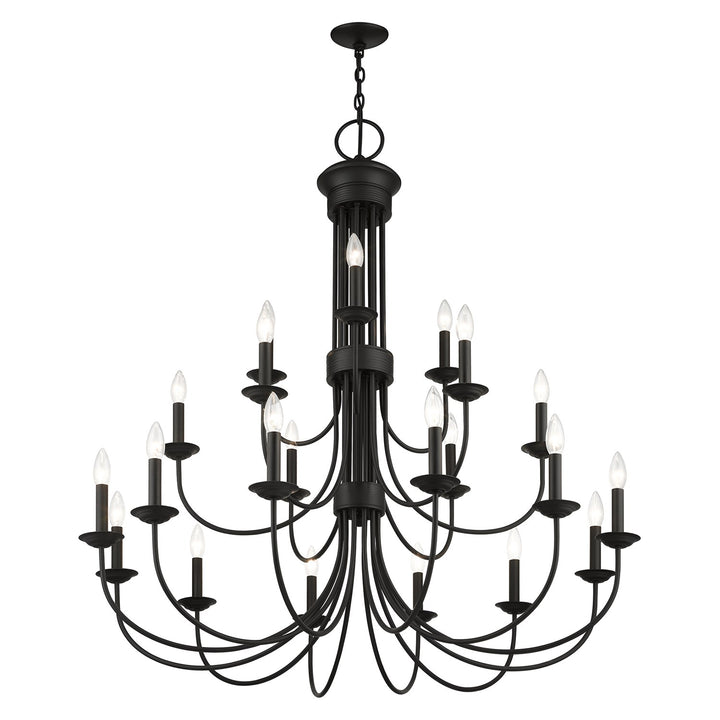 21 Light Black Extra Large Chandelier