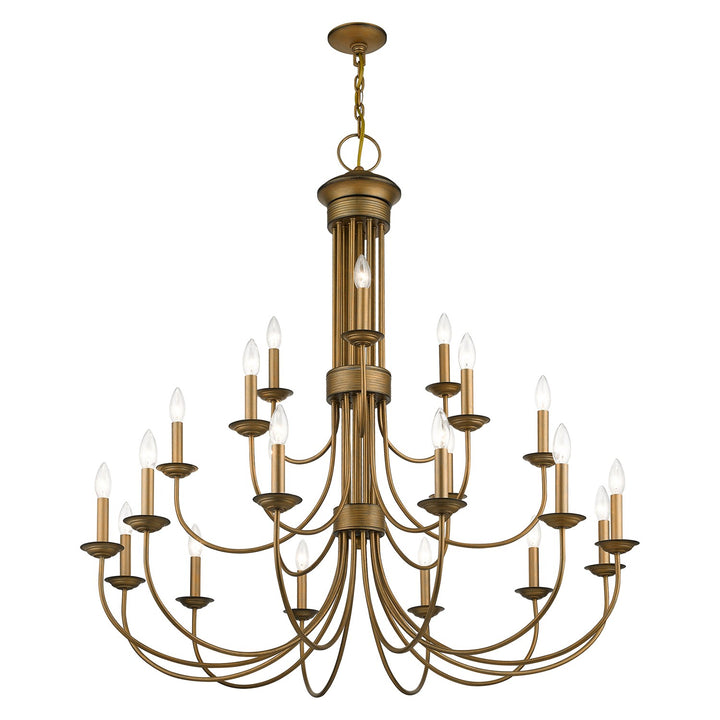 21 Light Antique Gold Leaf Extra Large Chandelier