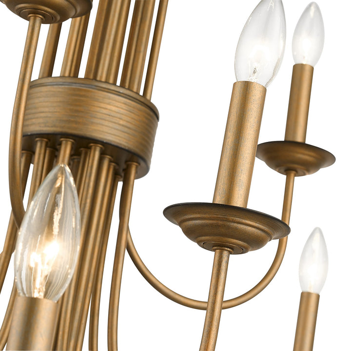 21 Light Antique Gold Leaf Extra Large Chandelier