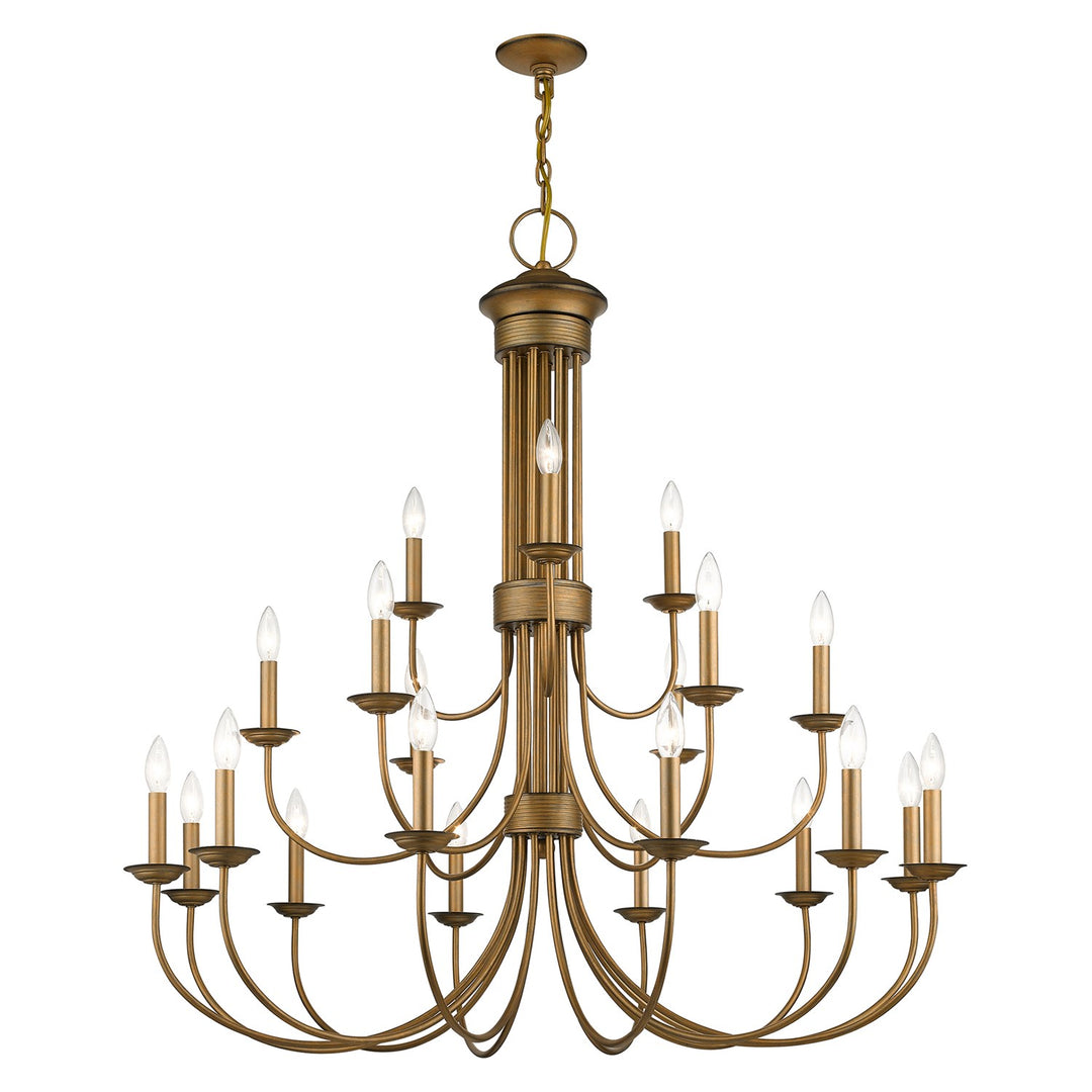 21 Light Antique Gold Leaf Extra Large Chandelier