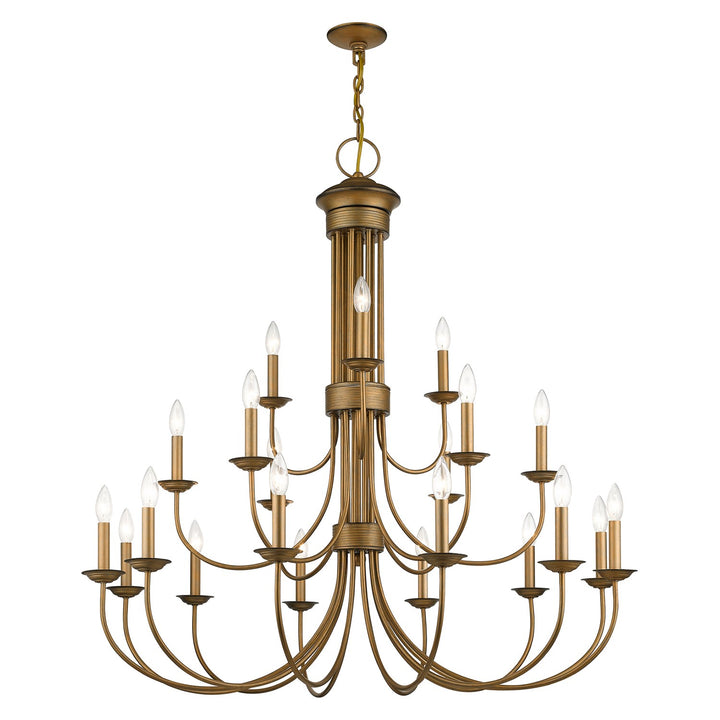 21 Light Antique Gold Leaf Extra Large Chandelier