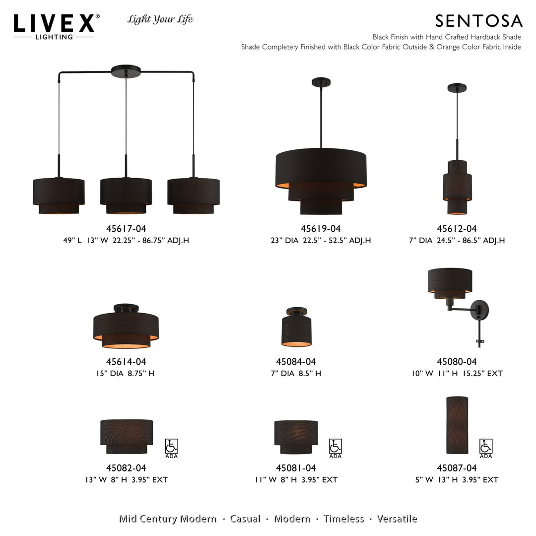 2 Light Black Ada Sconce