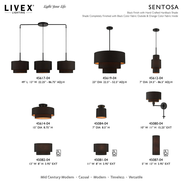 2 Light Black Ada Sconce
