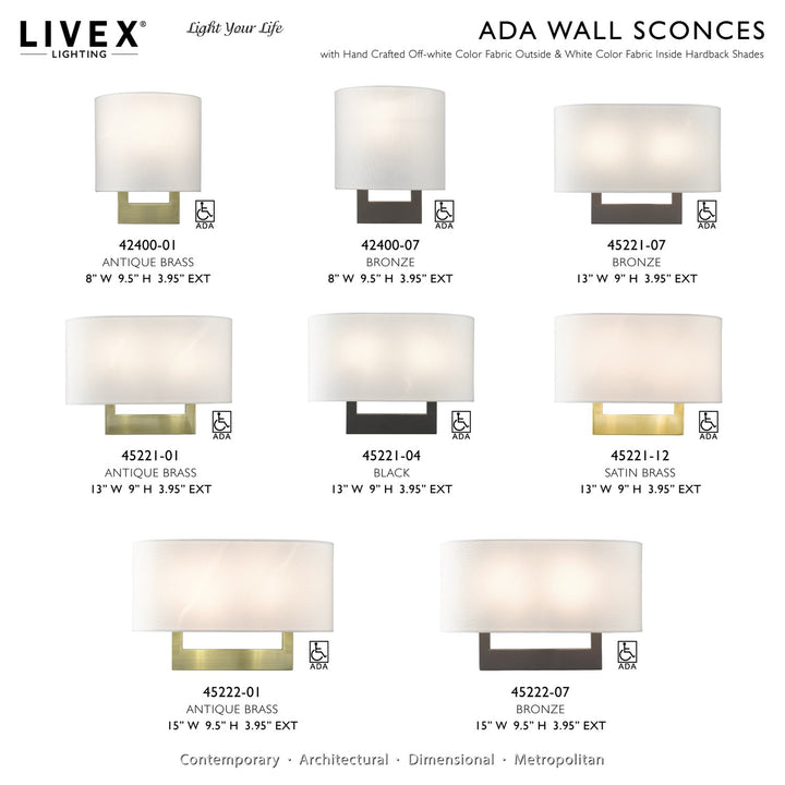 2 Light Bronze Large Ada Sconce