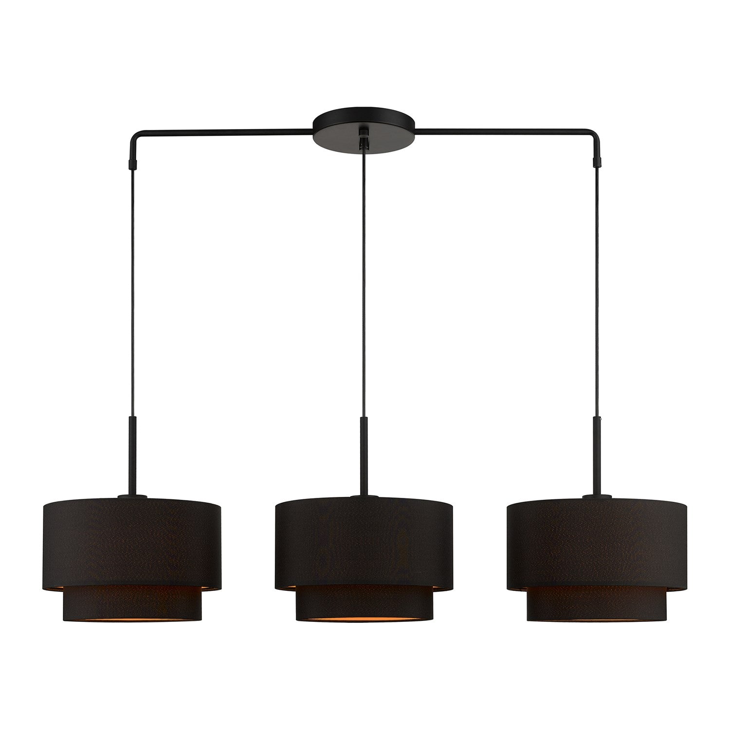 3 Light Black Large Linear Chandelier by Livex Lighting