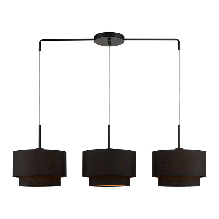 3 Light Black Large Linear Chandelier by Livex Lighting