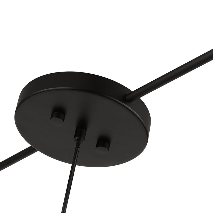 3 Light Black Large Linear Chandelier