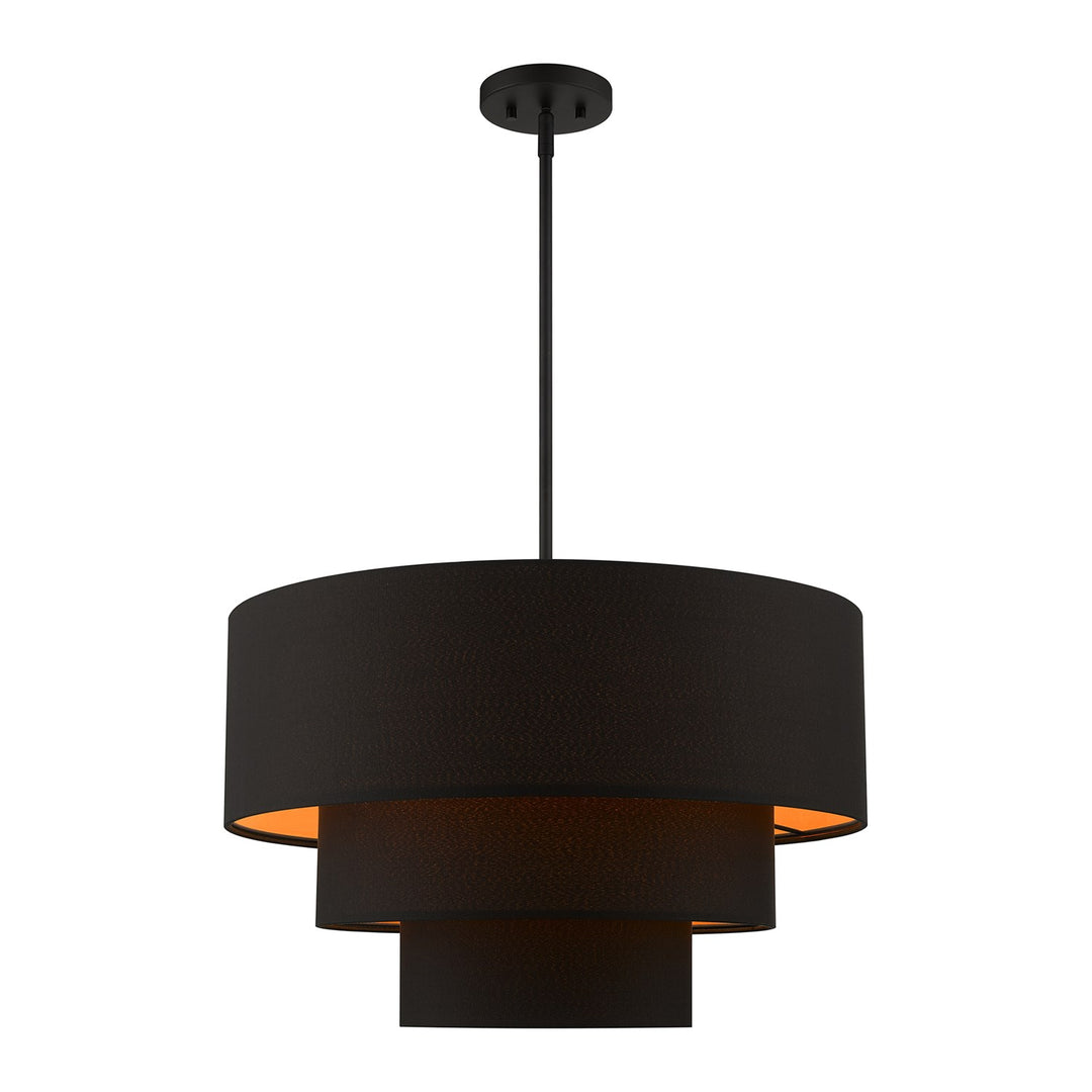 4 Light Black Pendant Chandelier by Livex Lighting