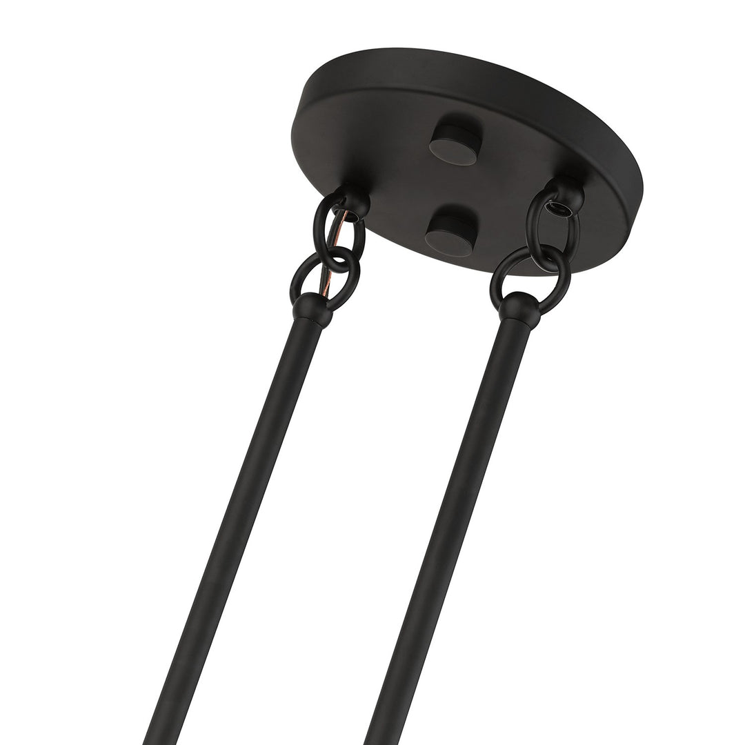 8 Light Black Large Chandelier With Brushed Nickel Accents