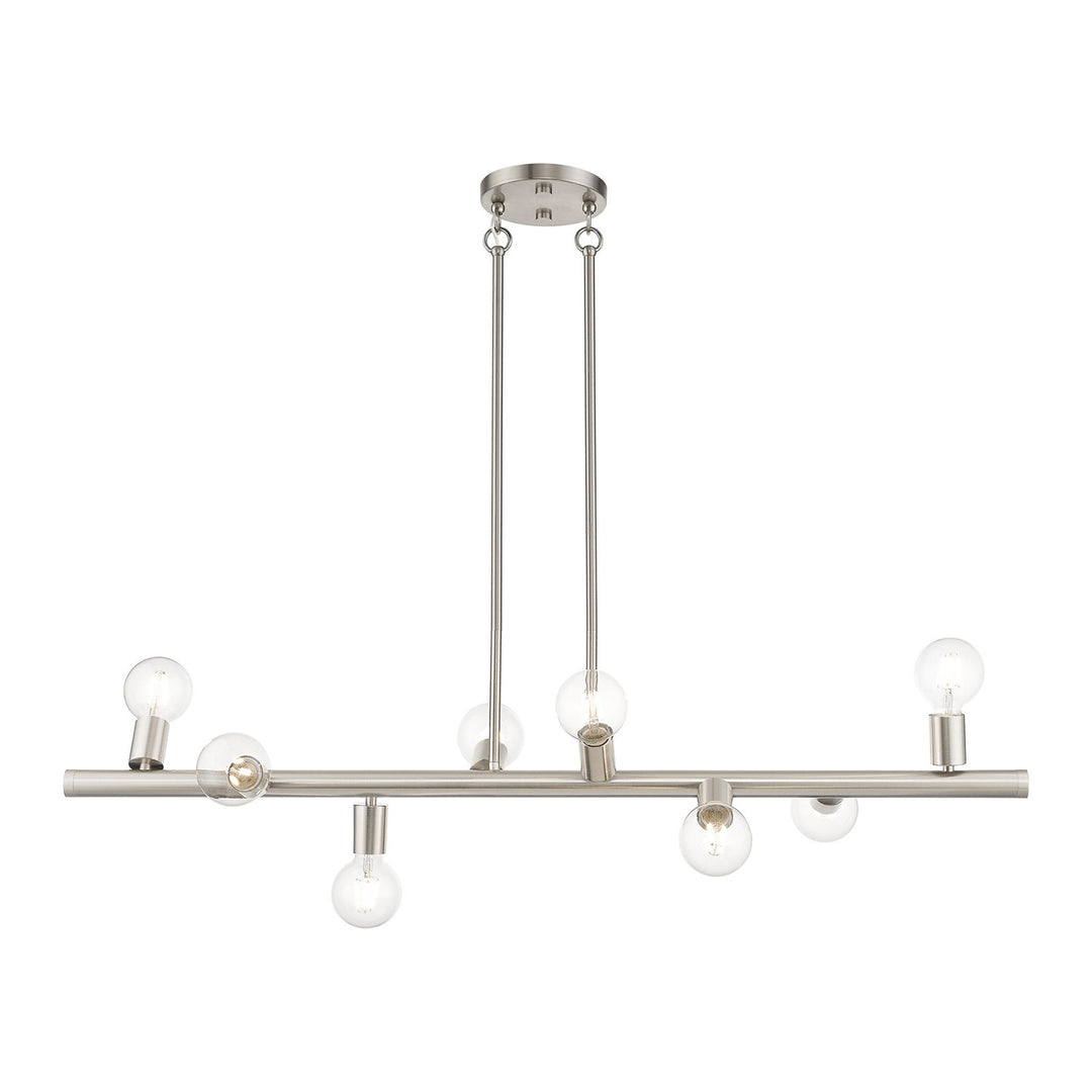 8 Light Brushed Nickel Large Chandelier
