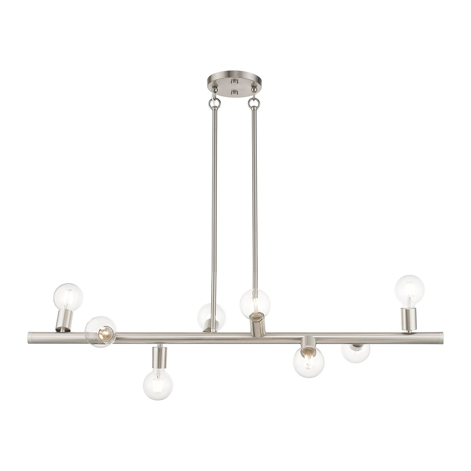 8 Light Brushed Nickel Large Chandelier