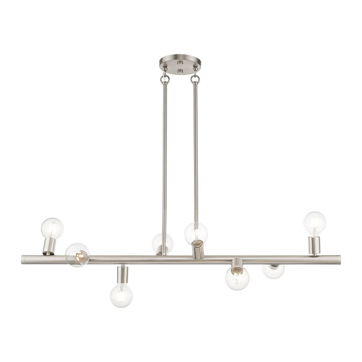 8 Light Brushed Nickel Large Chandelier