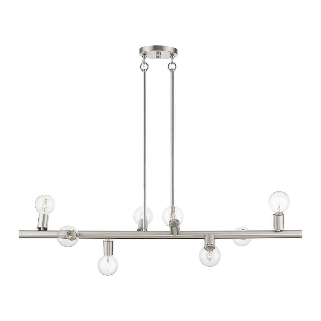 8 Light Brushed Nickel Large Chandelier