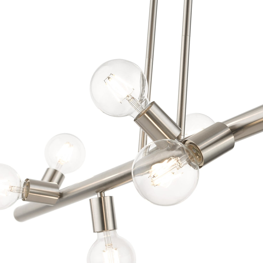 8 Light Brushed Nickel Large Chandelier