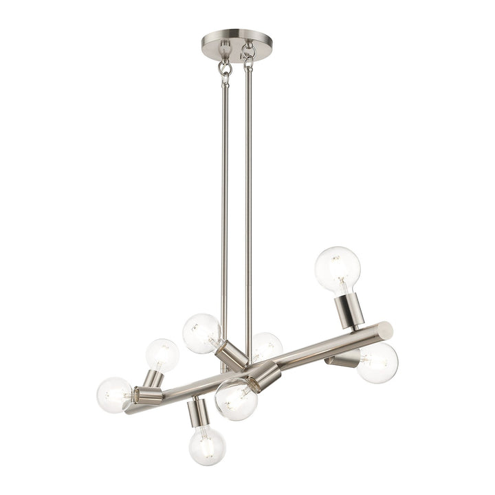 8 Light Brushed Nickel Large Chandelier