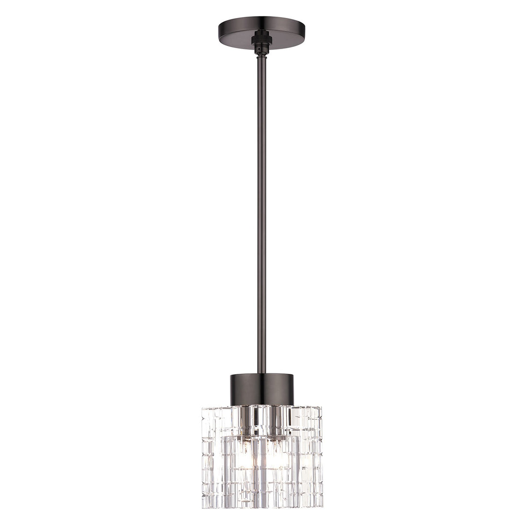 1 Light Black Chrome Crystal Single Pendant by Livex Lighting