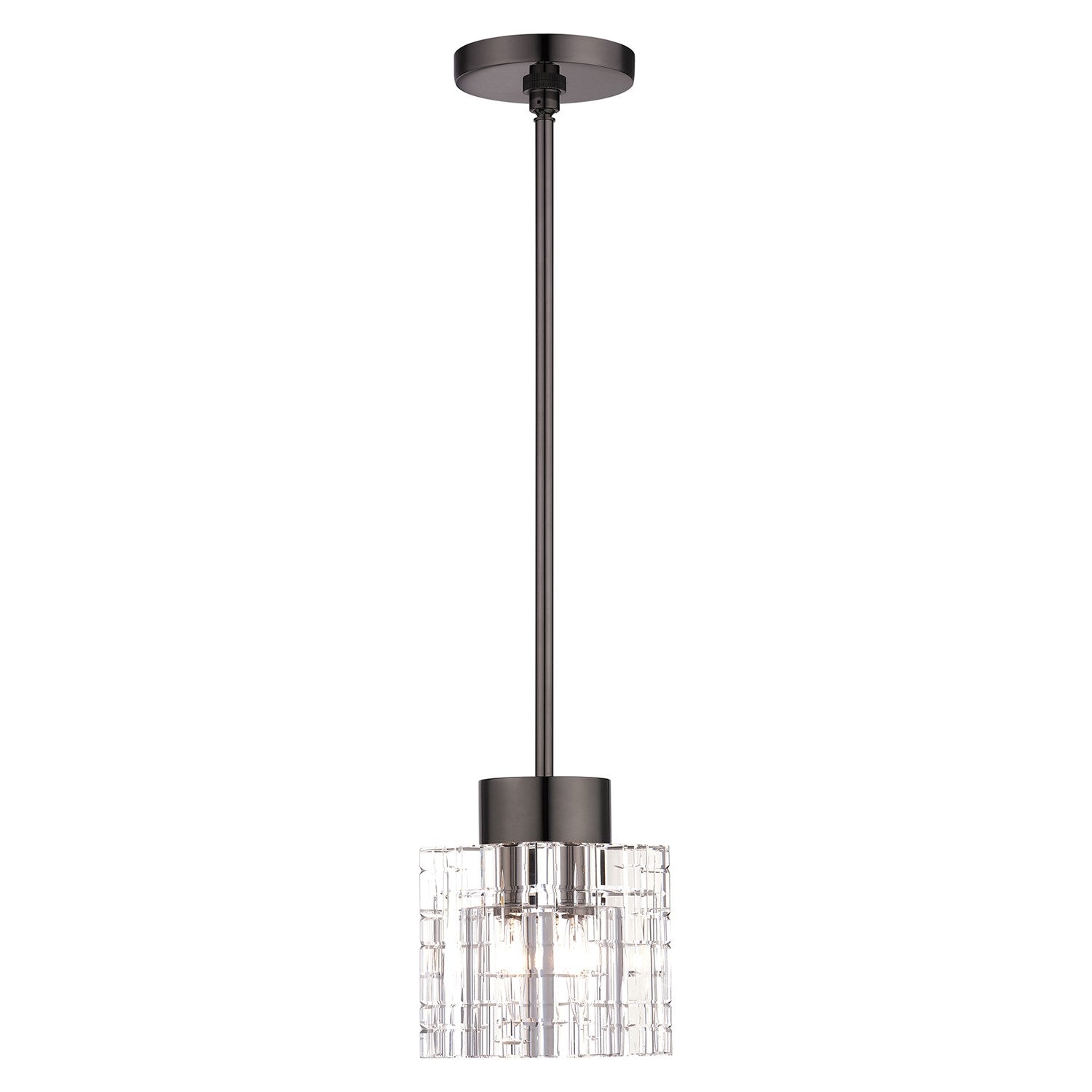 1 Light Black Chrome Crystal Single Pendant by Livex Lighting