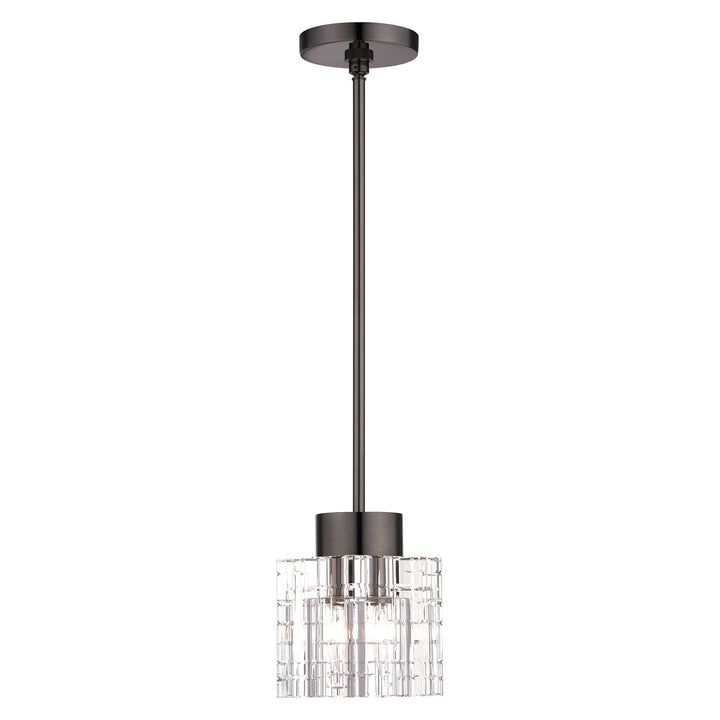 1 Light Black Chrome Crystal Single Pendant by Livex Lighting