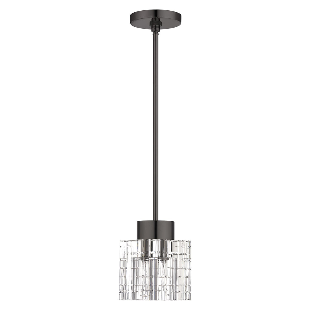 1 Light Black Chrome Crystal Single Pendant