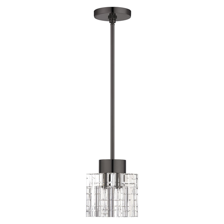 1 Light Black Chrome Crystal Single Pendant