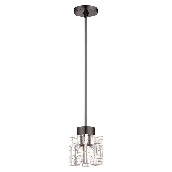 1 Light Black Chrome Crystal Single Pendant
