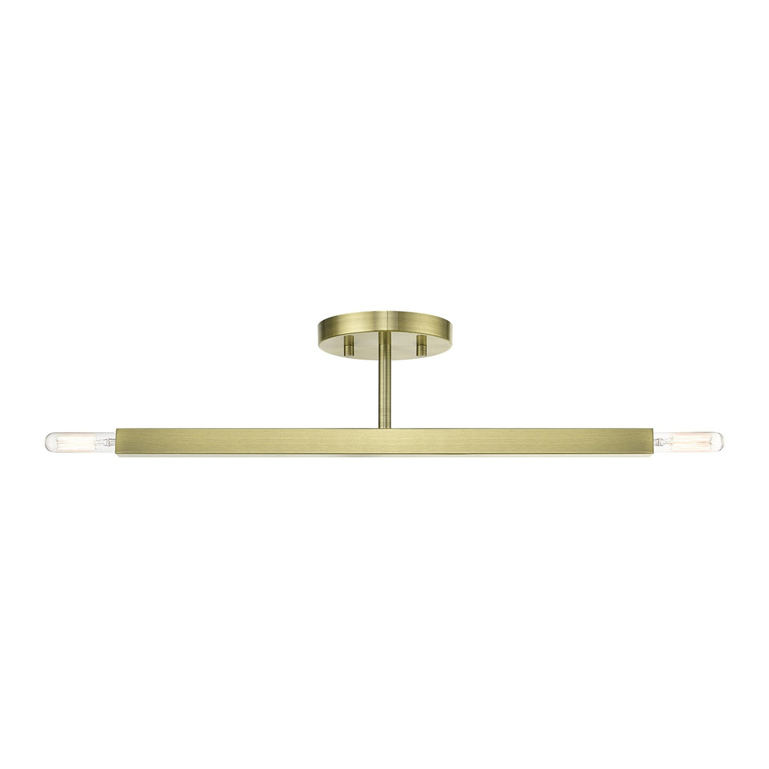 2 Light Antique Brass Semi-Flush by Livex Lighting