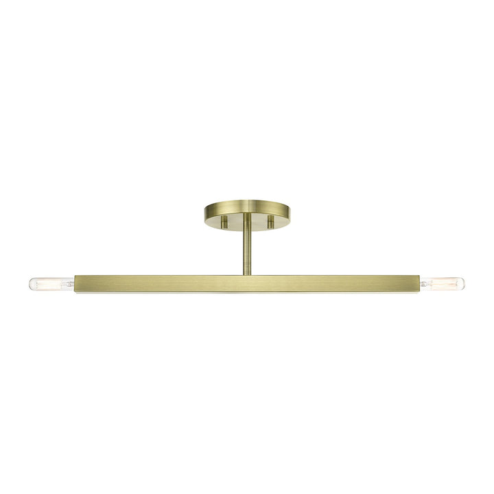 2 Light Antique Brass Semi-Flush by Livex Lighting