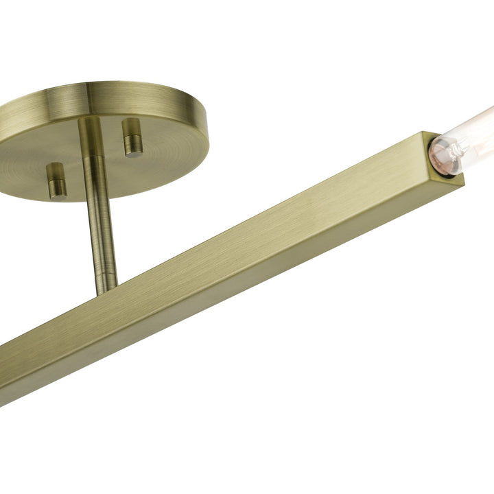 2 Light Antique Brass Semi-Flush